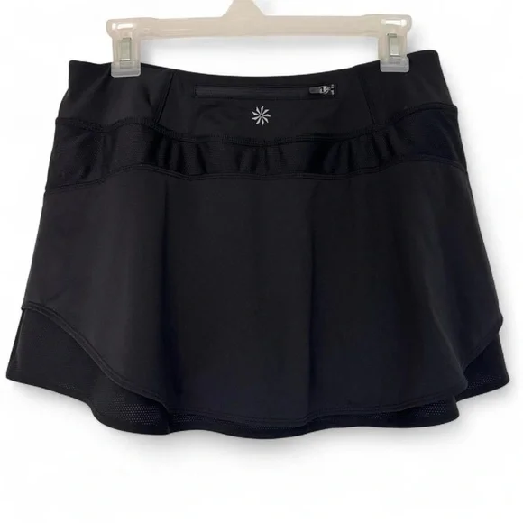 Athleta Medium Black Sportswear Skirt Skort with Biker shorts Pockets Athletic - Picture 2 of 10